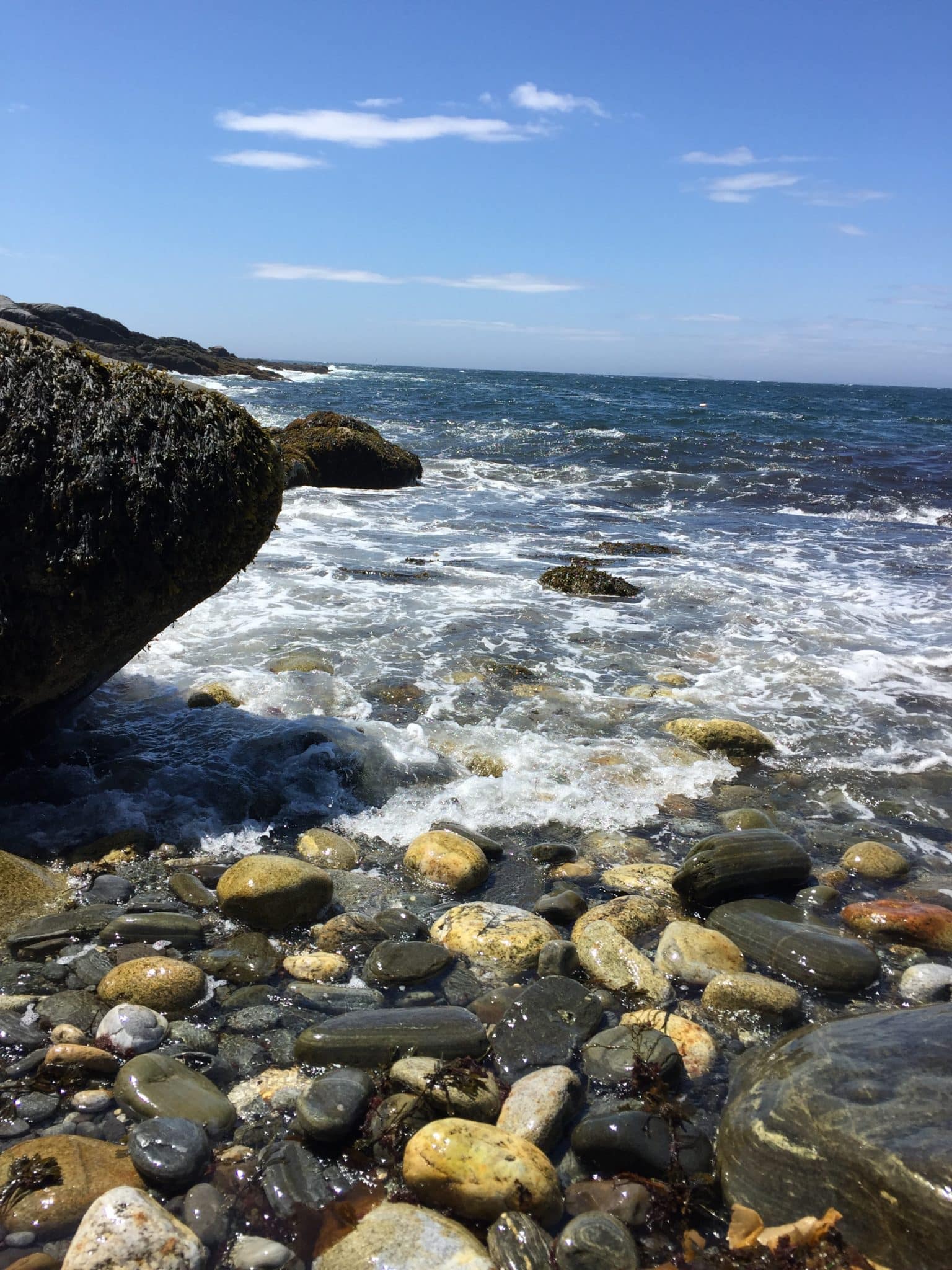 rocky shore looking out to the ocean