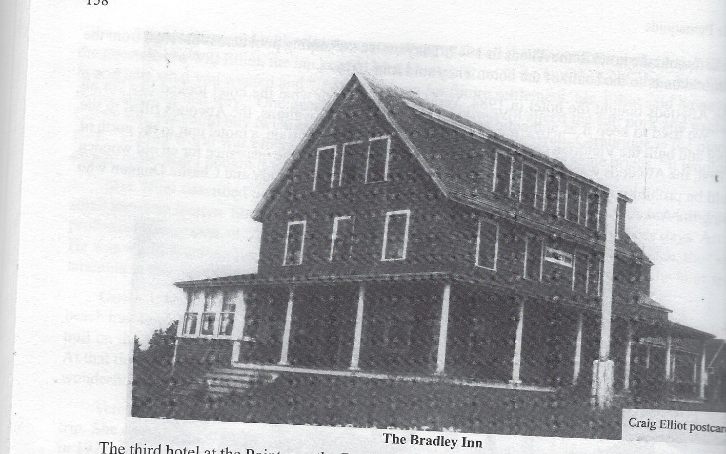 Old black and white photo of The Bradley Inn from the 1930s